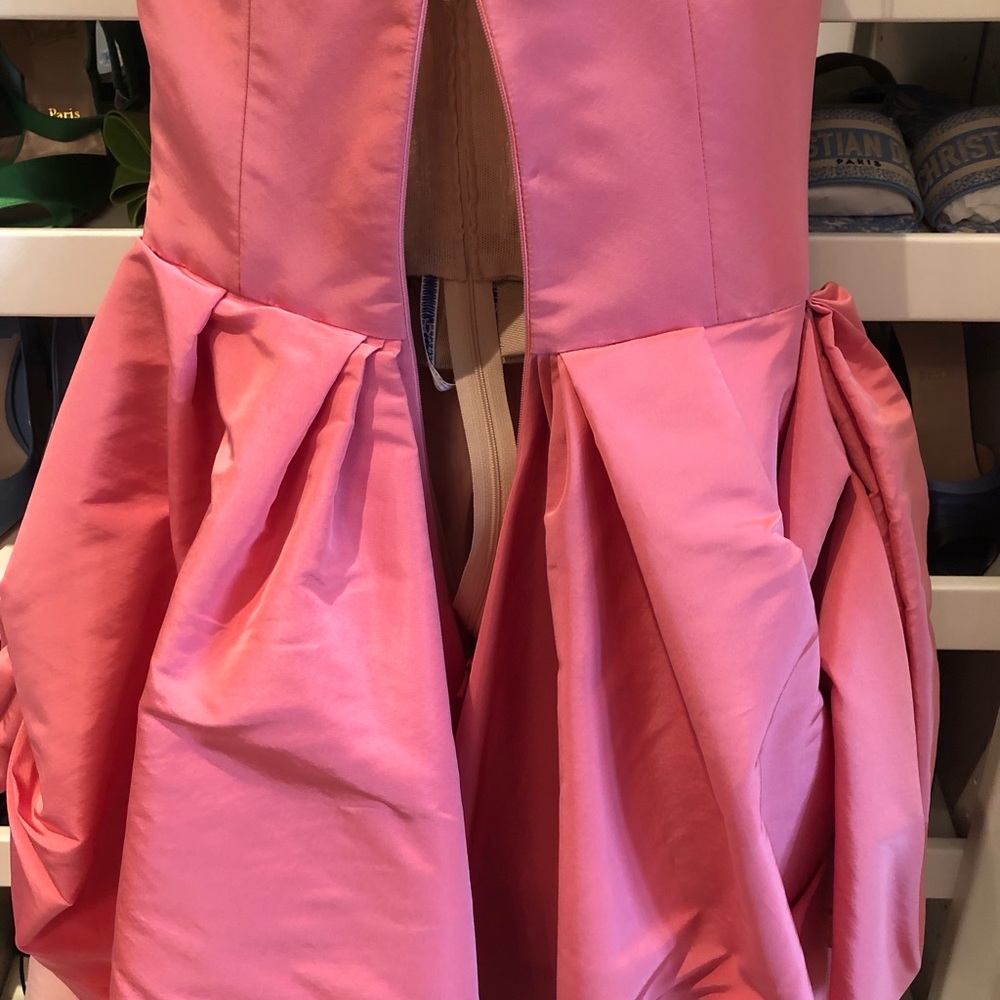Oscar De La Renta Perfect Pink Sweetheart Strapless Silk Dress, Size 8 or 6 - Picture 13 of 14